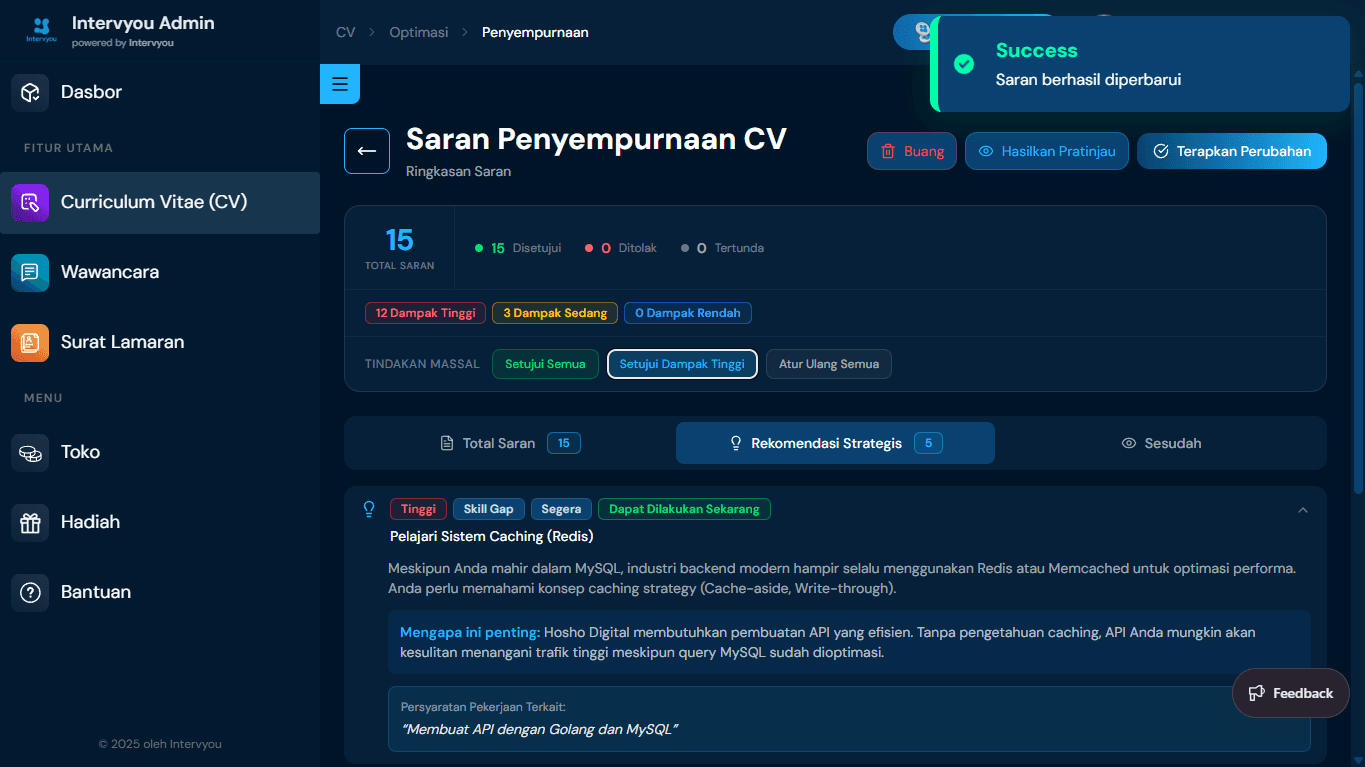 Setujui & Simpan Perubahan Akhir