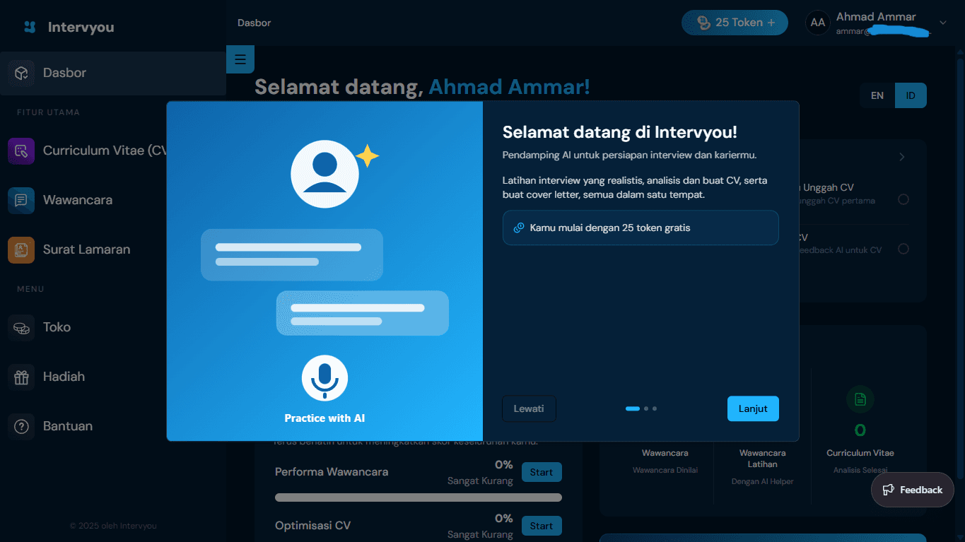 1. Selamat Datang di Dashboard