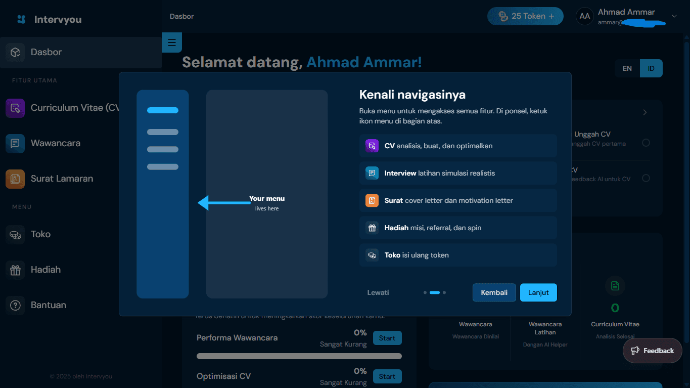 2. Navigasi Fitur